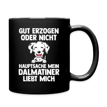Hund Dalmatiner - Tasse einfarbig - Schwarz - Rechts