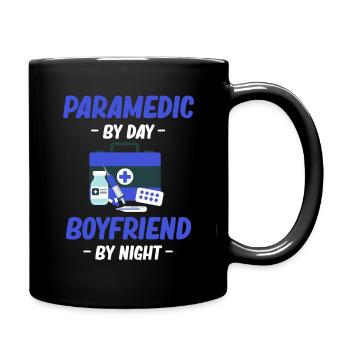Rettungssanitäter Bei Tag Freund Bei Nacht - Tasse einfarbig - Schwarz - Rechts