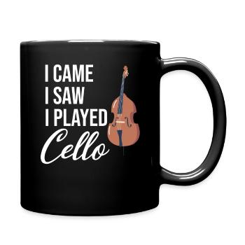 I came, I saw that I was playing the cello. - Full Colour Mug - black - Right