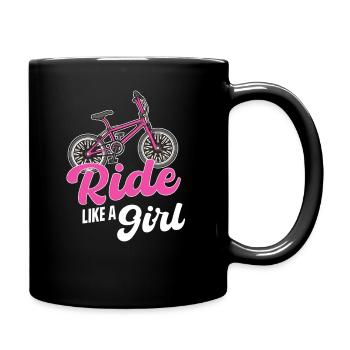 Ride Like A Girl Bmx Race Automobile Triathlon - Full Colour Mug - black - Right
