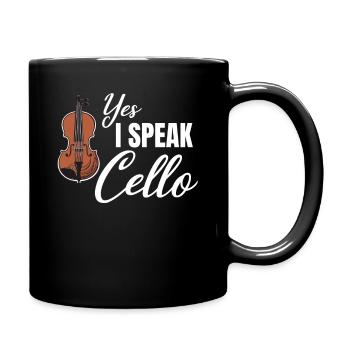 Yes, I Speak Cello Funny Cellist - Full Colour Mug - black - Right