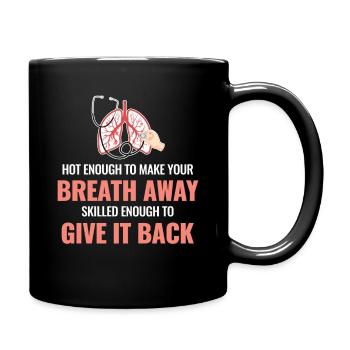 Hot enough to take your breath away - Full Colour Mug - black - Right