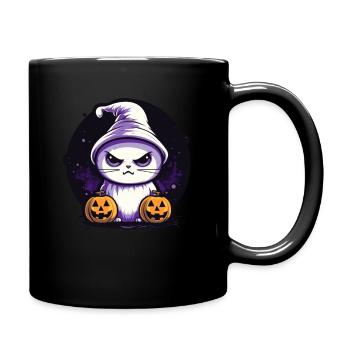 Halloween Deko Kawaii Katze Halloween Geschenk - Tasse einfarbig - Schwarz - Rechts