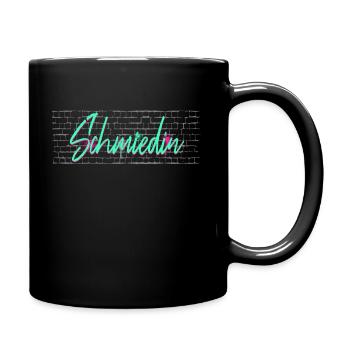 Schmied Abschluss-Geschenk Handwerker Schmiedin - Tasse einfarbig - Schwarz - Rechts