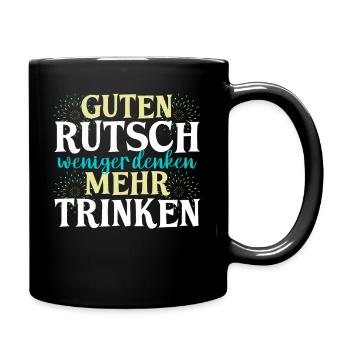 Neujahr Feuerwerk Silvester - Tasse einfarbig - Schwarz - Rechts