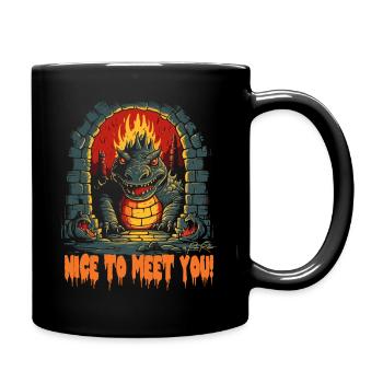Bienvenue dans le donjon, gros alligator - Mug uni - noir - Droite