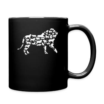 Lion Wildlife Africa Lions Silhouette - Full Colour Mug - black - Right