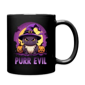 Halloween Costume de chat Bonbons ou farces Fête - Mug uni - noir - Droite