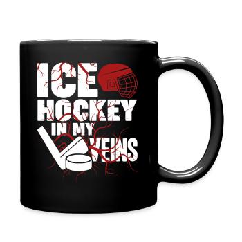 Ice Hockey Ice Hockey In My Veins - Full Colour Mug - black - Right