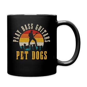 Gitarre Vintage Gitarrist Geschenk - Tasse einfarbig - Schwarz - Rechts