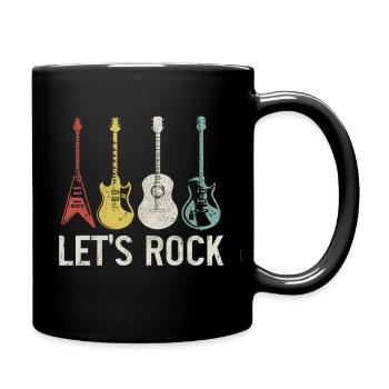 Gitarre Vintage Gitarrist Geschenk - Tasse einfarbig - Schwarz - Rechts