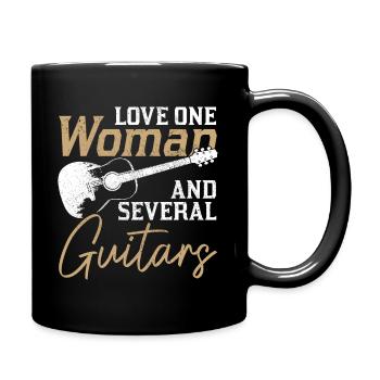 Guitar Vintage Guitarist Gift - Full Colour Mug - black - Right