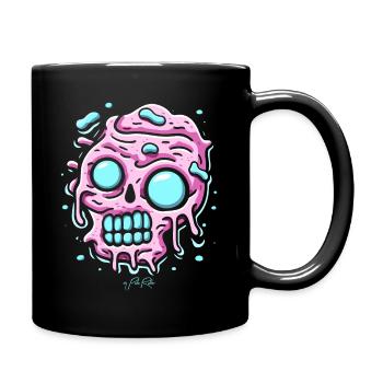 Pink Türkiser Schmelzender Marshmallow Schädel - Tasse einfarbig - Schwarz - Rechts