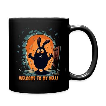 Welcome to my hell, the rabbit - Full Colour Mug - black - Right