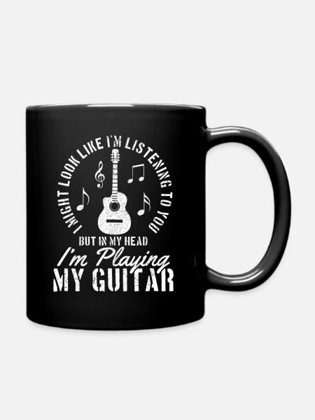 Guitare Vintage guitariste cadeau - Mug uni - noir