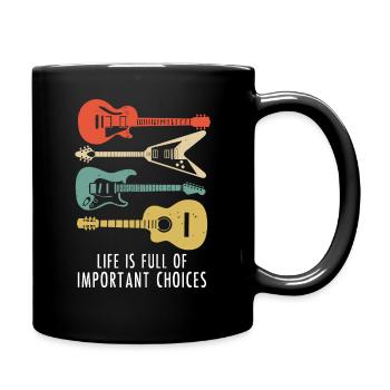 Gitarre Vintage Gitarrist Geschenk - Tasse einfarbig - Schwarz - Rechts