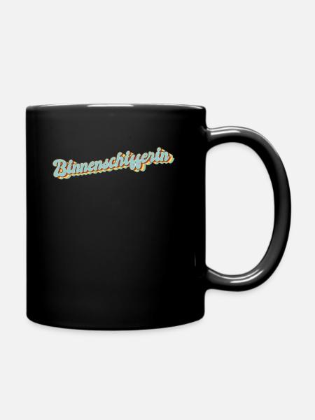 Schiffe Abschluss-Geschenk Binnenschifferin - Tasse einfarbig - Schwarz