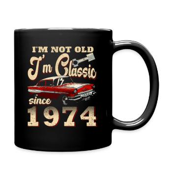 Vintage Retro Jahrgang 1974 Original 1974 - Tasse einfarbig - Schwarz - Rechts