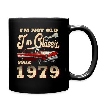 Oldtimer Baujahr 1979 Jahrgang Geburtstag Geschenk - Tasse einfarbig - Schwarz - Rechts