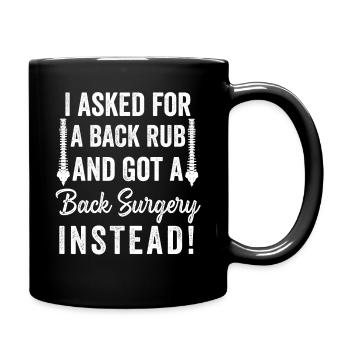 Retour Récupération post-opératoire Hommes Femmes Discectomie - Mug uni - noir - Droite