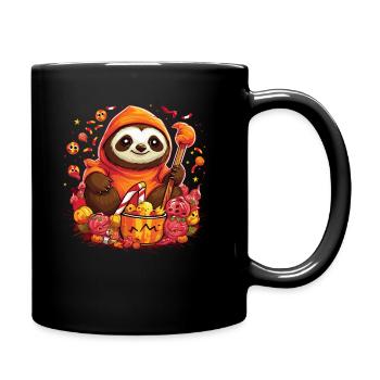 Süßes Halloween Party Outfit Faultier Motiv - Tasse einfarbig - Schwarz - Rechts