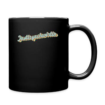Richtern Abschluss-Geschenk Justizfachwirtin - Tasse einfarbig - Schwarz - Rechts