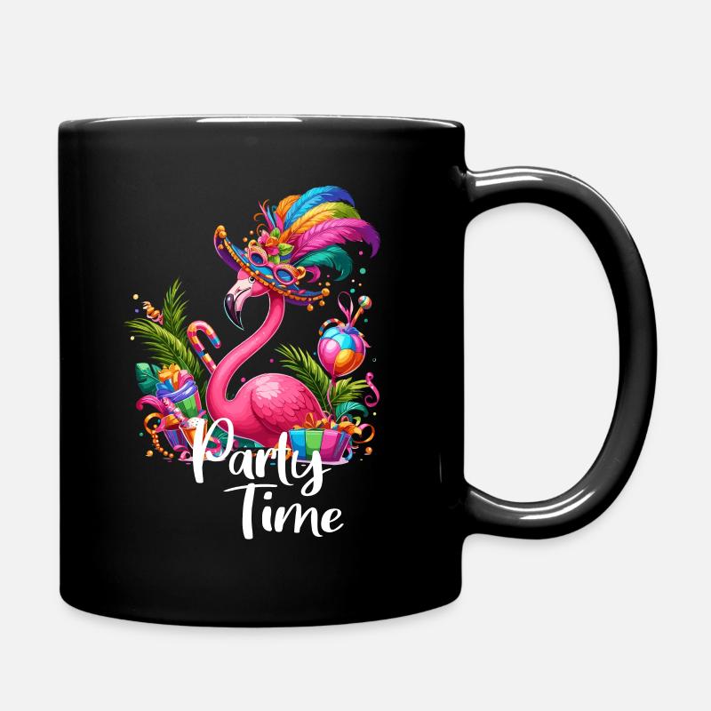 Flamingo feiert Party Wochenende Karneval Urlaub - Tasse einfarbig - Schwarz