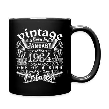 January 1964 birthday January 1964 January - Full Colour Mug - black - Right