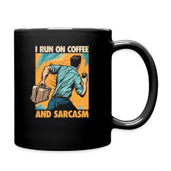 Cadeau de café : je cours sur le café et le sarcasme - Mug uni - noir - Droite