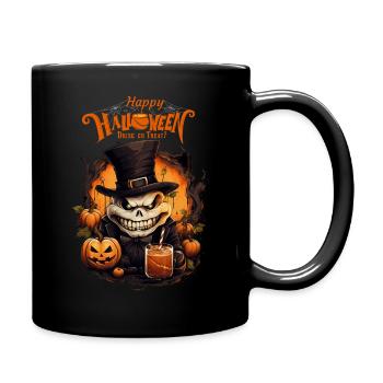 Drink Or Treat Funny Happy Halloween Monster - Full Colour Mug - black - Right