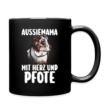 Australian Shepherd Hund Hundemama Aussie - Tasse einfarbig - Schwarz - Rechts
