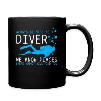 Plongée drôle Vintage plongeur cadeau - Mug uni - noir - Droite