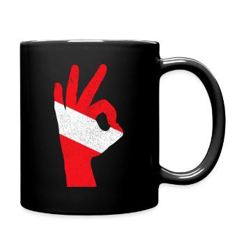 Tauchen Lustig Vintage Taucher Geschenk - Tasse einfarbig - Schwarz - Rechts