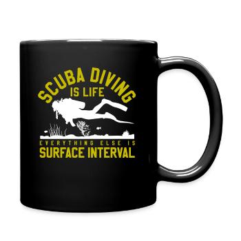 Tauchen Lustig Vintage Taucher Geschenk - Tasse einfarbig - Schwarz - Rechts