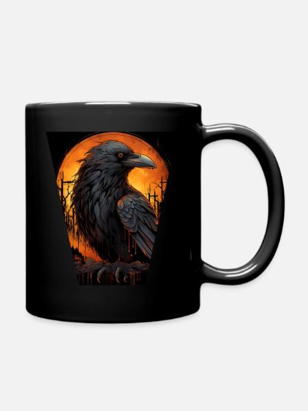 Rabe Halloween - Tasse einfarbig - Schwarz