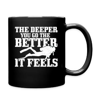 Tauchen Lustig Vintage Taucher Geschenk - Tasse einfarbig - Schwarz - Rechts