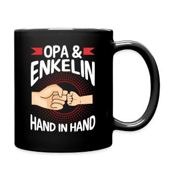 Opa Großvater Familie Enkelin Geschenk - Tasse einfarbig - Schwarz - Rechts