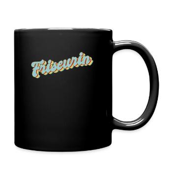 Haarstylist Abschluss-Geschenk Friseurin - Tasse einfarbig - Schwarz - Rechts