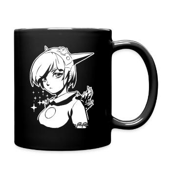 Manga Anime Fille comme Ange du Monde - Mug uni - noir - Droite