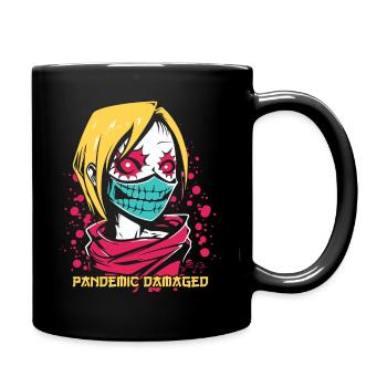 Fille zombie manga anime endommagée par une pandémie - Mug uni - noir - Droite