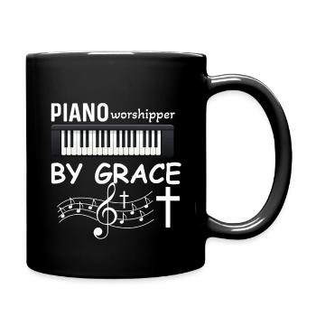 Pianiste chrétien Jésus Pianiste Musicien - Mug uni - noir - Droite