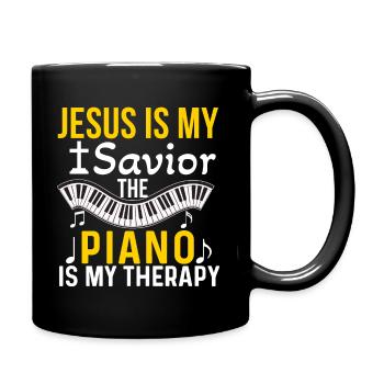 Pianiste chrétien Jésus Pianiste Musicien - Mug uni - noir - Droite
