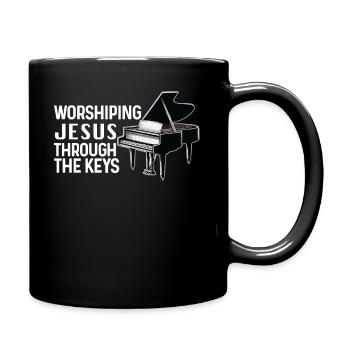 Pianiste chrétien Jésus Pianiste Musicien - Mug uni - noir - Droite