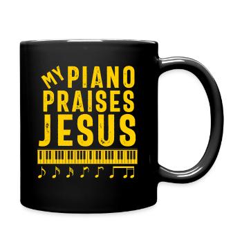 Pianiste chrétien Jésus Pianiste Musicien - Mug uni - noir - Droite