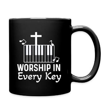 Pianiste chrétien Jésus Pianiste Musicien - Mug uni - noir - Droite