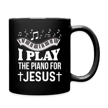 Pianiste chrétien Jésus Pianiste Musicien - Mug uni - noir - Droite