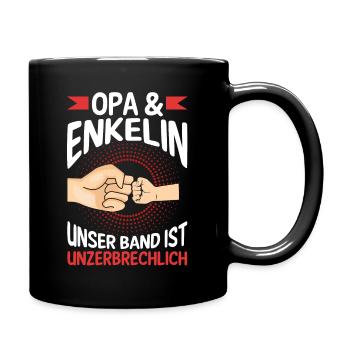 Opa Großvater Familie Enkelin Geschenk - Tasse einfarbig - Schwarz - Rechts