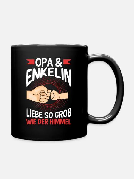 Opa Großvater Familie Enkelin Geschenk - Tasse einfarbig - Schwarz