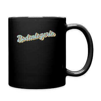 Parkett-Teppich Abschluss-Geschenk Bodenlegerin - Tasse einfarbig - Schwarz - Rechts
