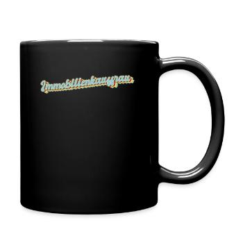 Makler Abschluss-Geschenk Immobilienkauffrau - Tasse einfarbig - Schwarz - Rechts